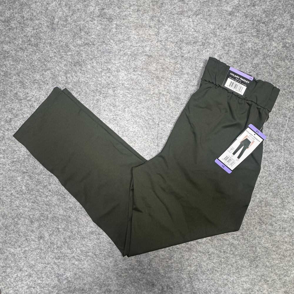 Hilary Radley Womens Dark Olive Paperbag Waist Pull On Pants XS New With Tags